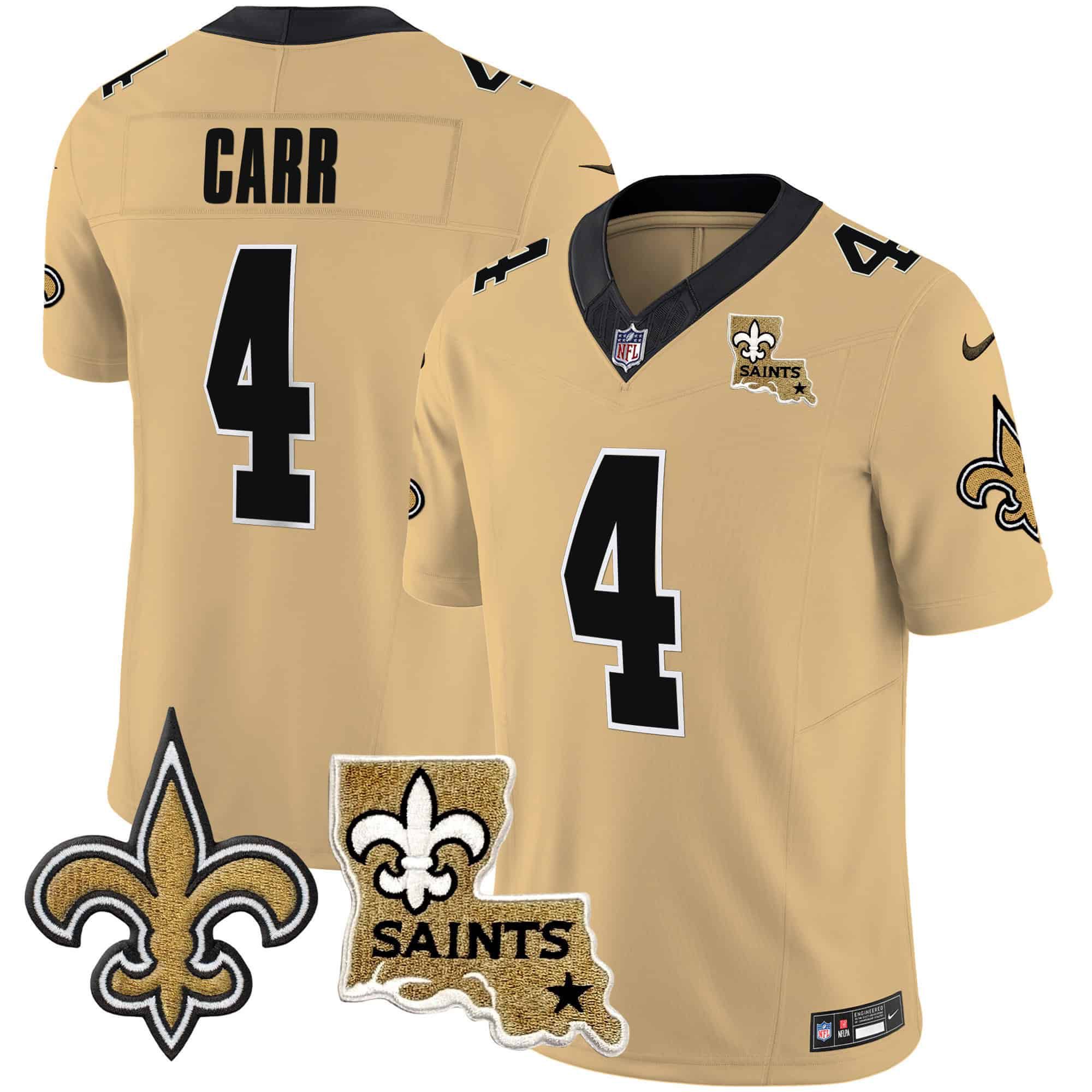Men New Orleans Saints #4 Carr Yellow 2024 Nike Vapor Limited NFL Jersey->indianapolis colts->NFL Jersey